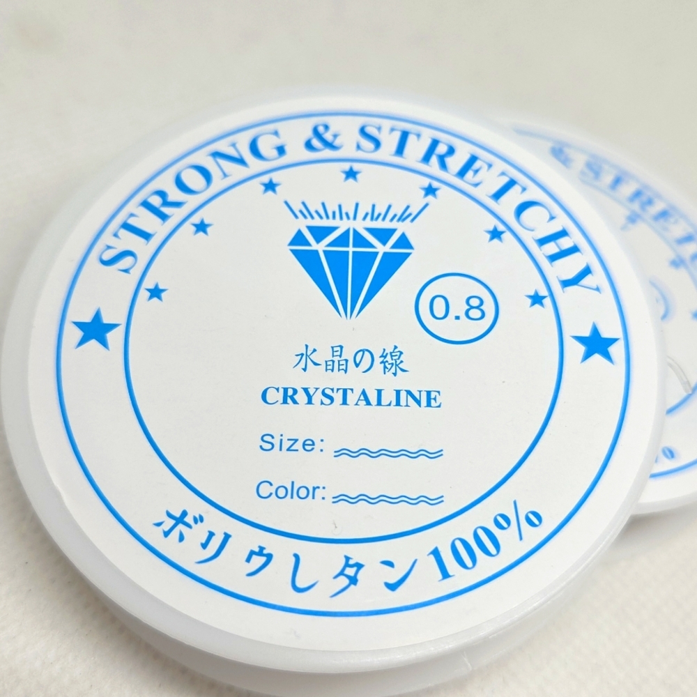 Crystaline 0.8mm Beading Elastic. 1 Roll. 6.5 yards per roll.